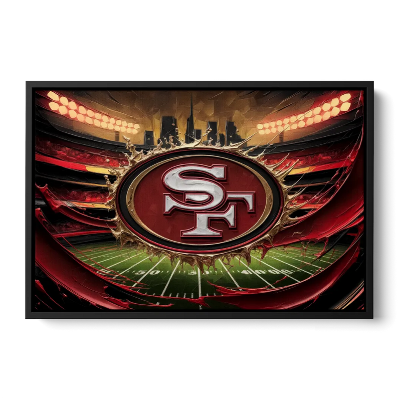 San Francisco 49Ers Team Pride Front - Black Canvas Wall Art
