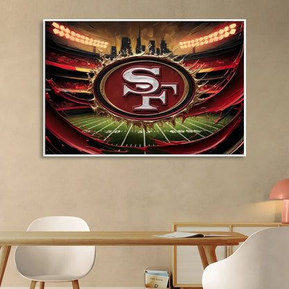 San Francisco 49Ers Team Pride Sitting Room - White Canvas Wall Art