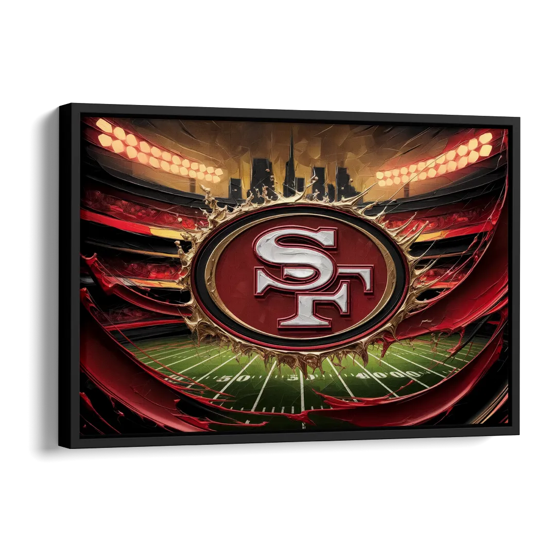 San Francisco 49Ers Team Pride Side - Black Canvas Wall Art