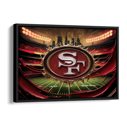 San Francisco 49Ers Team Pride Side - Black Canvas Wall Art