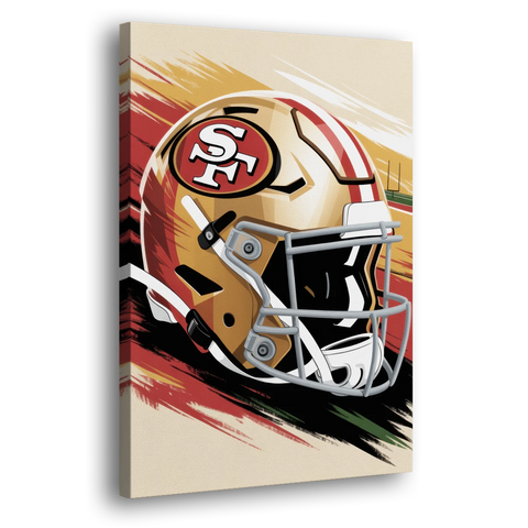 San Francisco 49ers Abstract Impressionistic Wall Art - Canvas Wall Art - Side