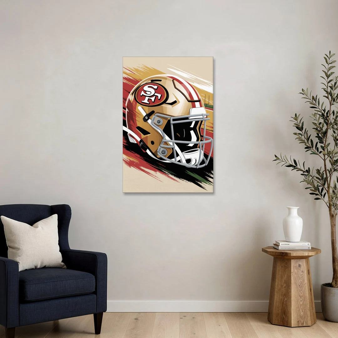 San Francisco 49ers Abstract Impressionistic Wall Art - Canvas Wall Art - Sofa - 24x36