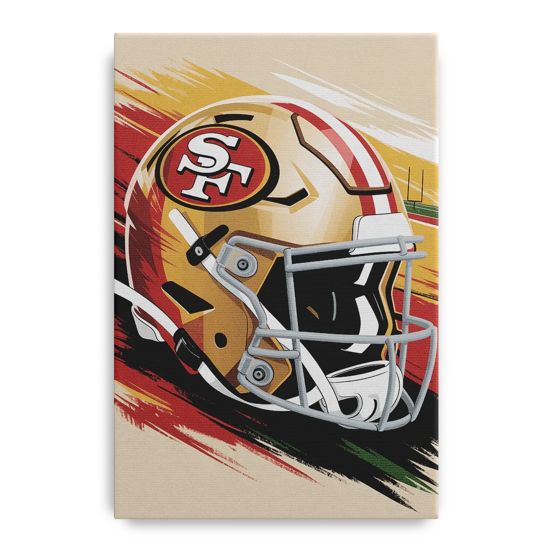 San Francisco 49ers Abstract Impressionistic Wall Art Front - Canvas Wall Art