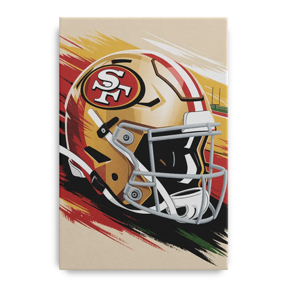 San Francisco 49ers Abstract Impressionistic Wall Art Front - Canvas Wall Art