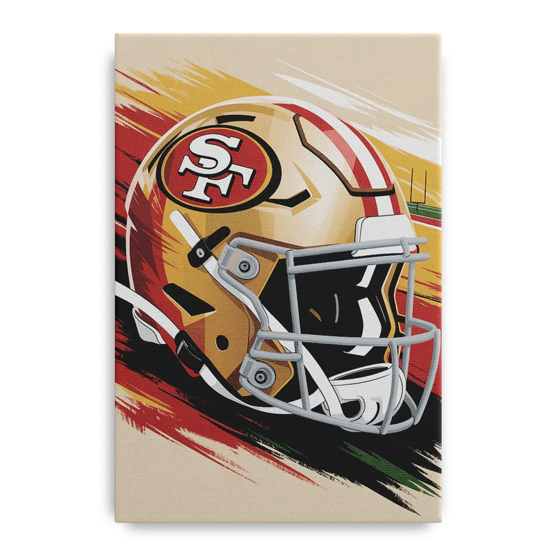 San Francisco 49ers Abstract Impressionistic Wall Art Front - Canvas Wall Art