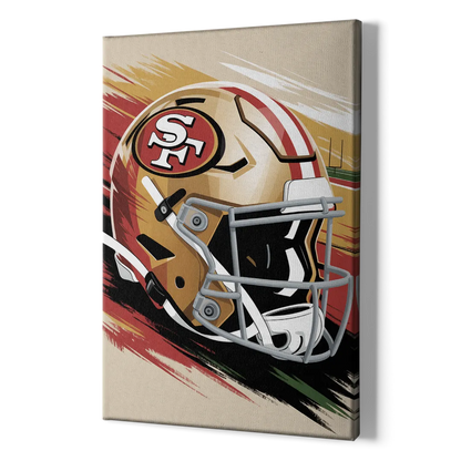 San Francisco 49ers Abstract Impressionistic Wall Art - Canvas Print Art Sides