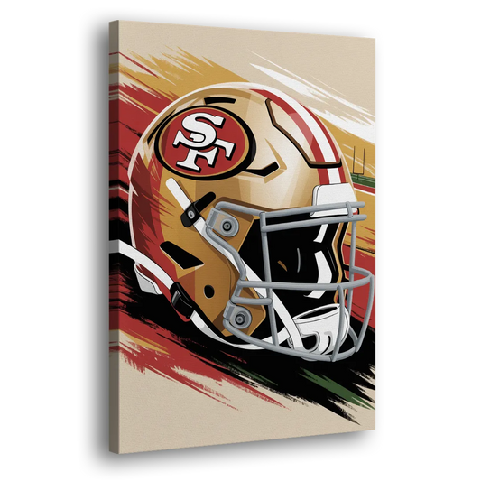 San Francisco 49ers Abstract Impressionistic Wall Art Side - Canvas Wall Art