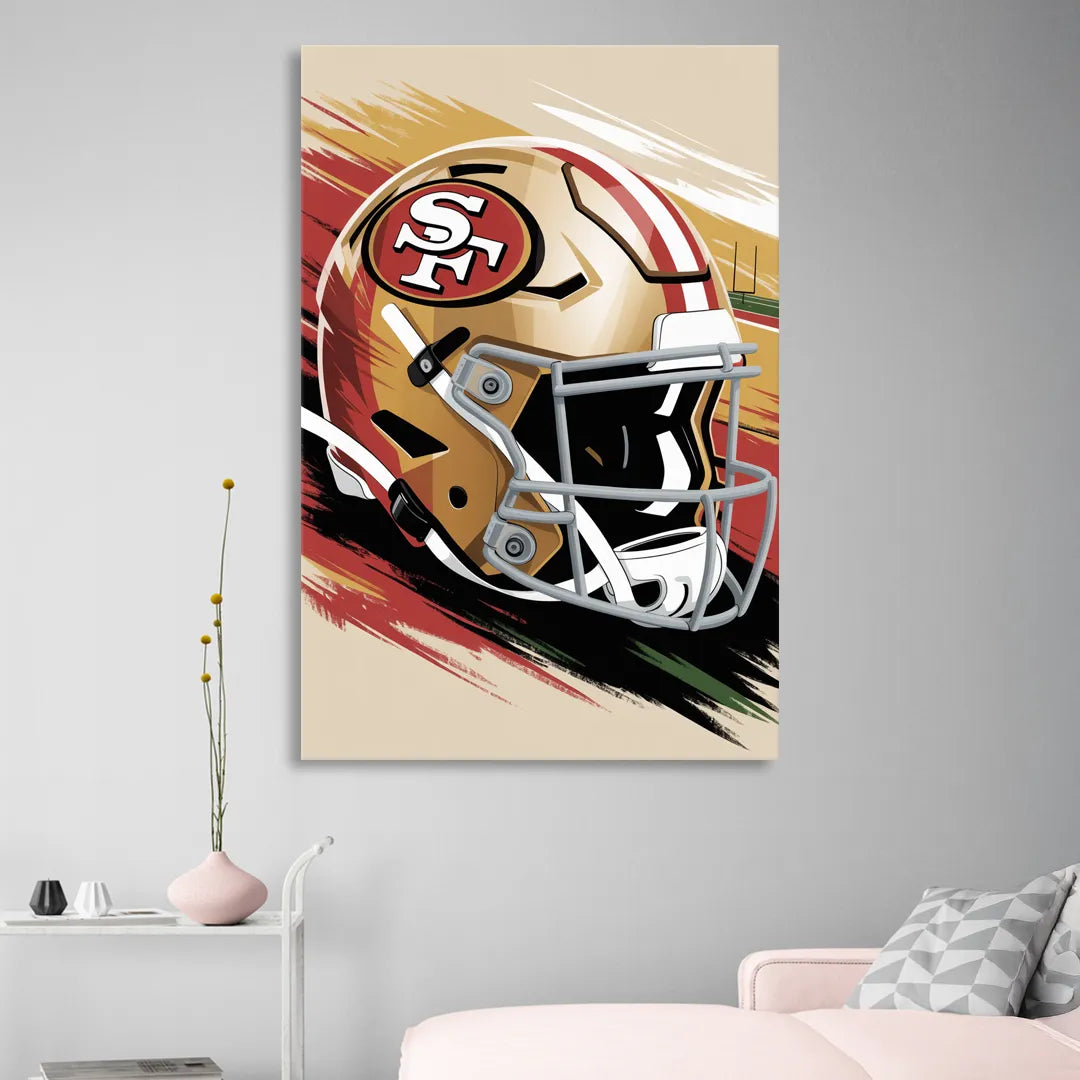 San Francisco 49ers Abstract Impressionistic Wall Art Sitting Room - Canvas Wall Art