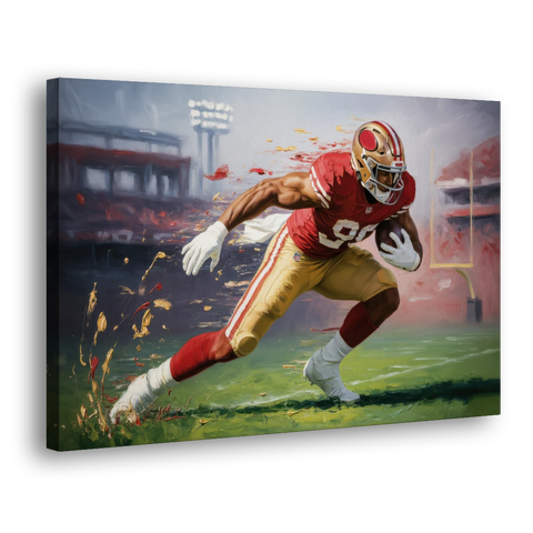 San Francisco 49ers Dynamic Impressionistic Action Art - Canvas Wall Art - Side