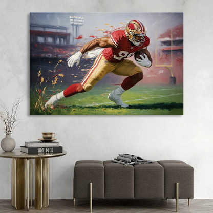 San Francisco 49ers Dynamic Impressionistic Action Art Sitting Room - Canvas Wall Art