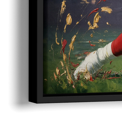 San Francisco 49ers Dynamic Impressionistic Action Art - Close-Up Black Frame Canvas