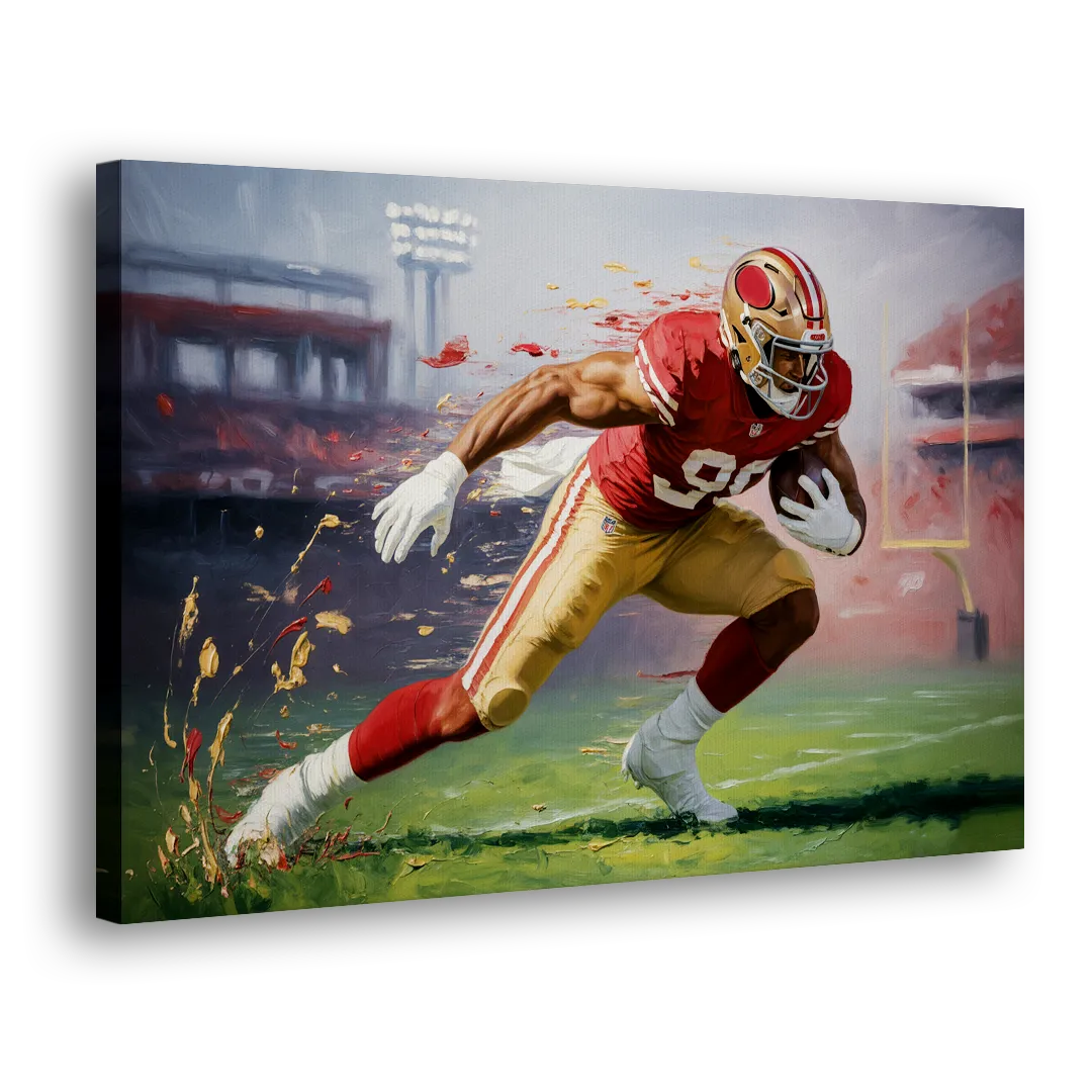 San Francisco 49ers Dynamic Impressionistic Action Art Side - Canvas Wall Art