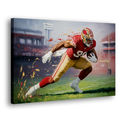 San Francisco 49ers Dynamic Impressionistic Action Art Side - Canvas Wall Art