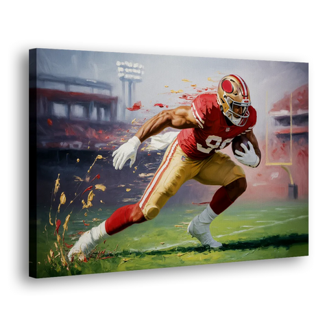 San Francisco 49ers Dynamic Impressionistic Action Art - Canvas Wall Art