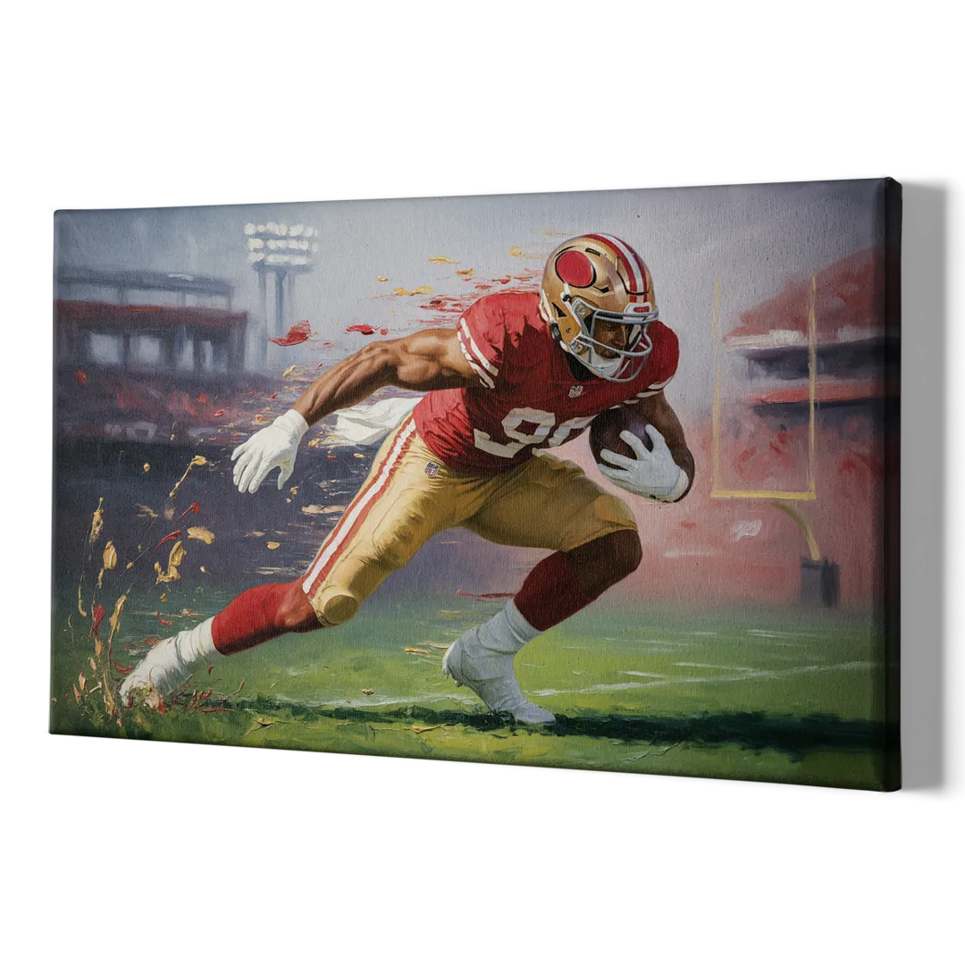 San Francisco 49ers Dynamic Impressionistic Action Art - Canvas Print Art Sides
