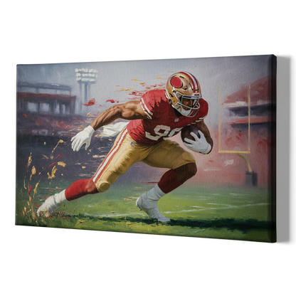 San Francisco 49ers Dynamic Impressionistic Action Art - Canvas Print Art Sides