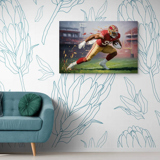 San Francisco 49ers Dynamic Impressionistic Action Art - Canvas Wall Art Living Room