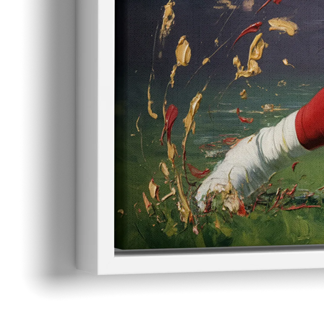 San Francisco 49ers Dynamic Impressionistic Action Art - Close-Up White Frame Canvas