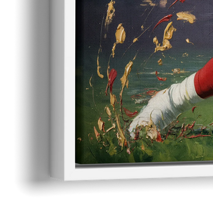 San Francisco 49ers Dynamic Impressionistic Action Art - Close-Up White Frame Canvas