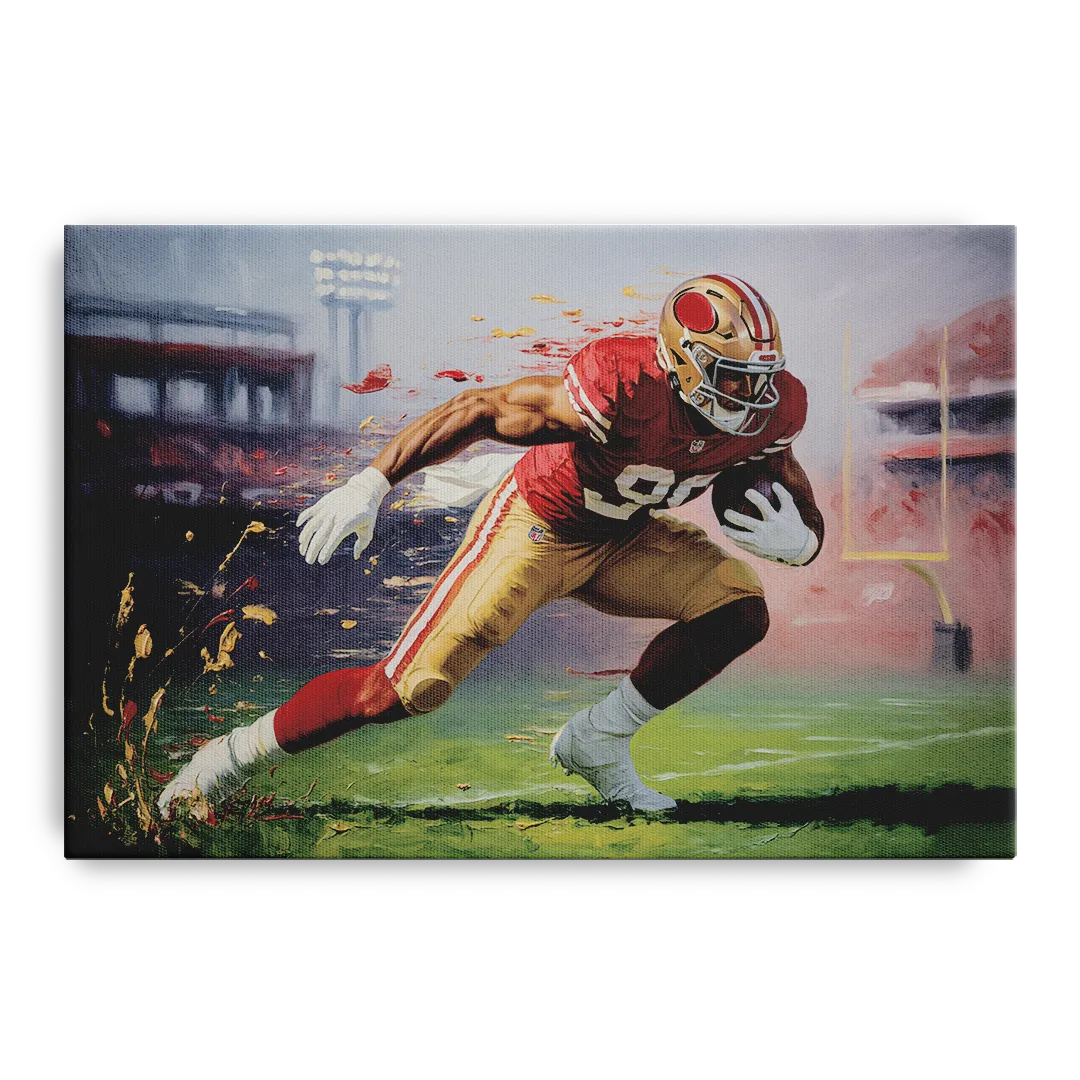 San Francisco 49ers Dynamic Impressionistic Action Art Front - Canvas Wall Art