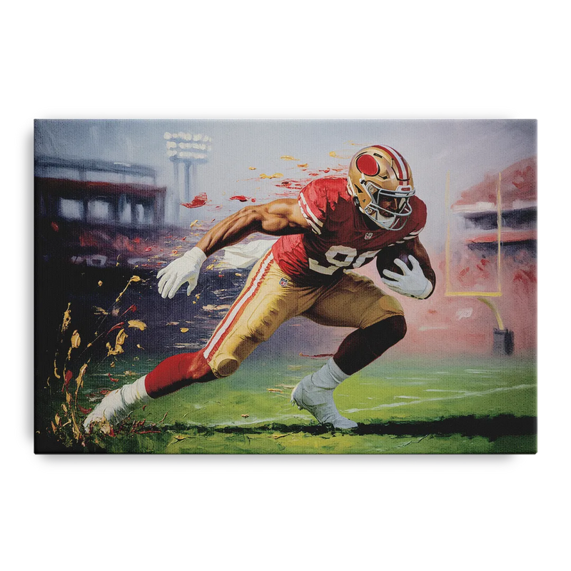 San Francisco 49ers Dynamic Impressionistic Action Art Front - Canvas Wall Art