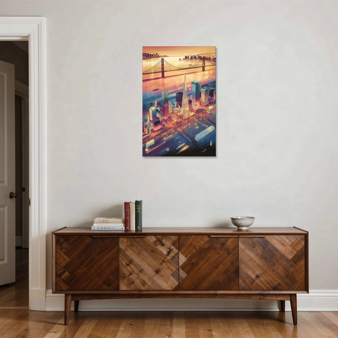 San Francisco Aerial View - Canvas Wall Art - Coffee Table - 24x36