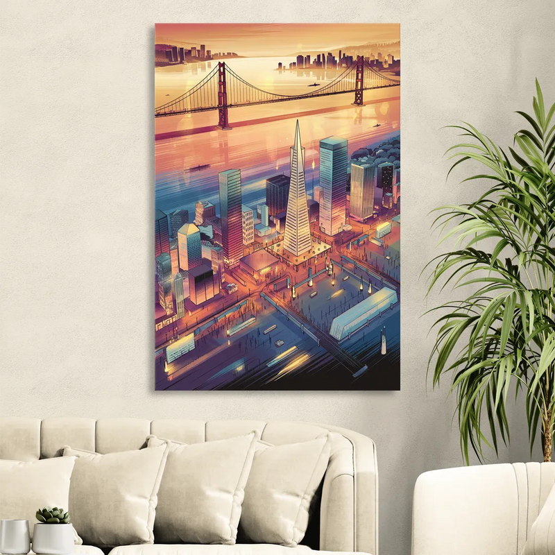 San Francisco Aerial View Sitting Room - Canvas Wall Art