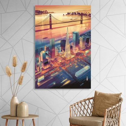 San Francisco Aerial View Living Room - Canvas Wall Art