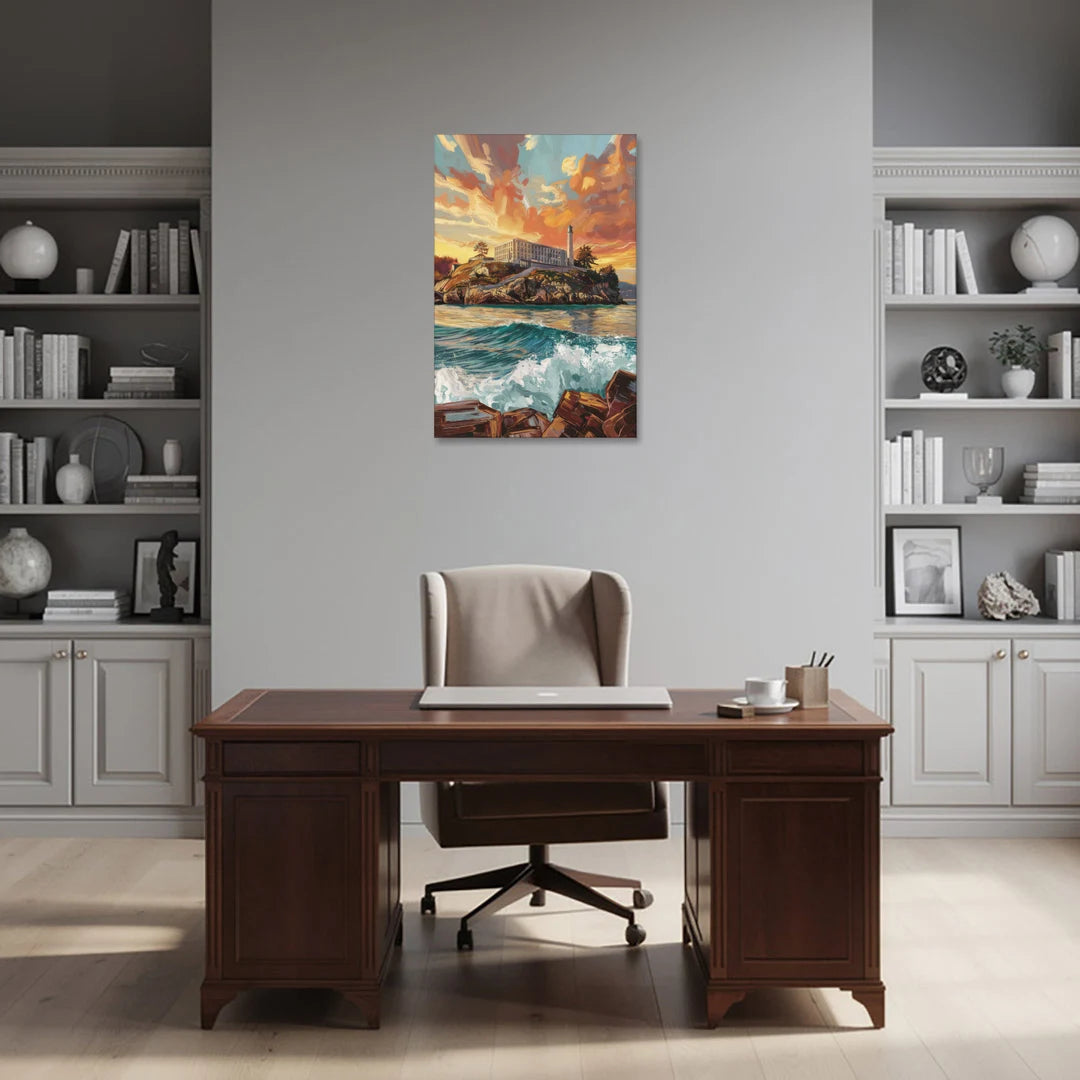 San Francisco Alcatraz Island - Canvas Wall Art - Office - 24x36