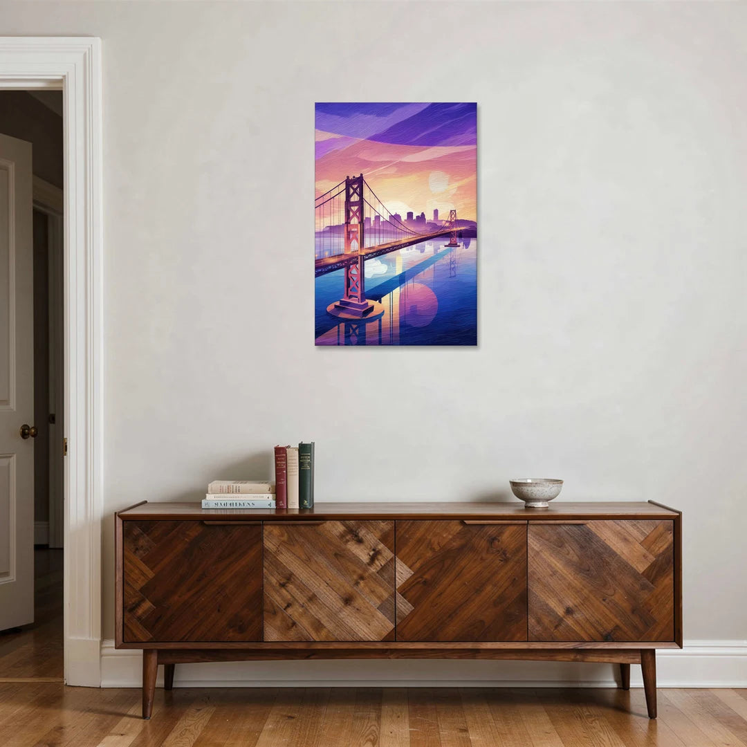 San Francisco Bay Bridge Panorama - Canvas Wall Art - Coffee Table - 24x36