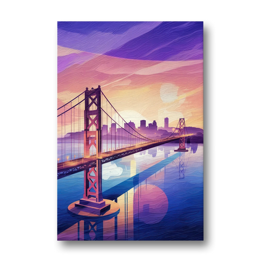 San Francisco Bay Bridge Panorama - Canvas Wall Art - Front