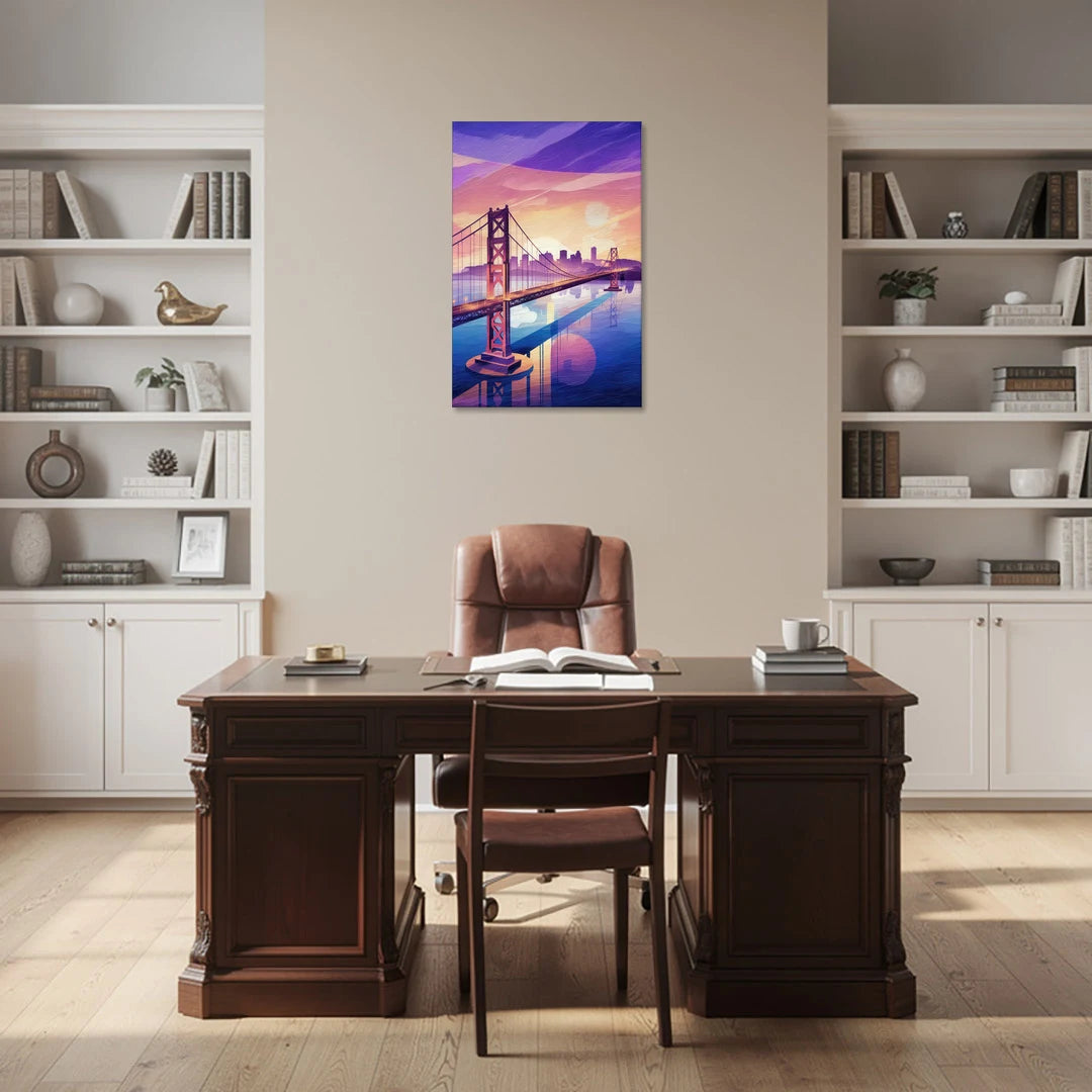 San Francisco Bay Bridge Panorama - Canvas Wall Art - Office - 24x36