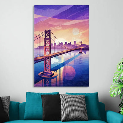San Francisco Bay Bridge Panorama Sitting Room - Canvas Wall Art