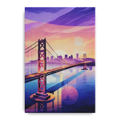 San Francisco Bay Bridge Panorama Front - Canvas Wall Art