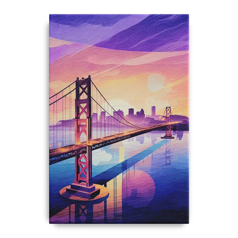 San Francisco Bay Bridge Panorama Front - Canvas Wall Art
