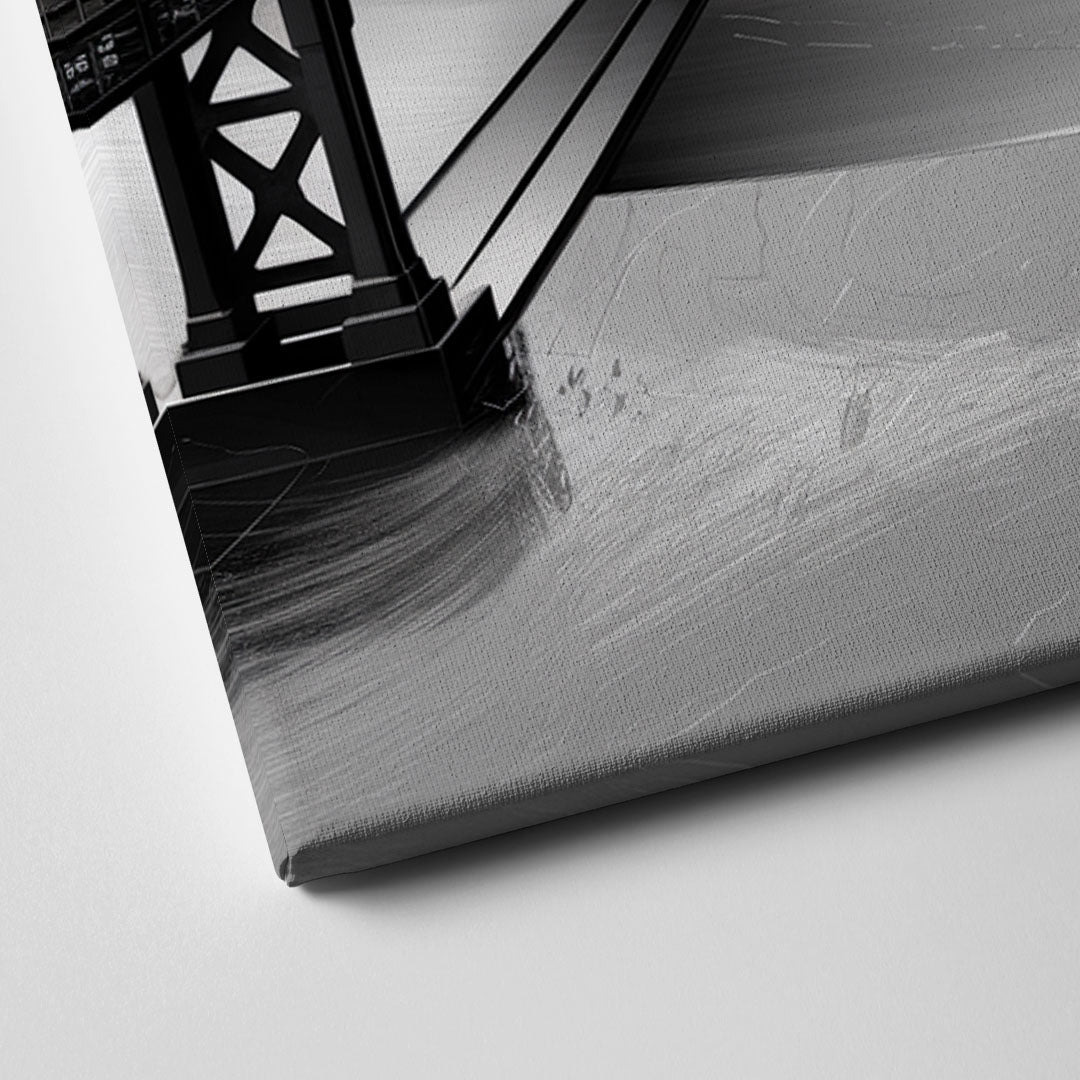 San Francisco Black and White Skyline Canvas Close Up