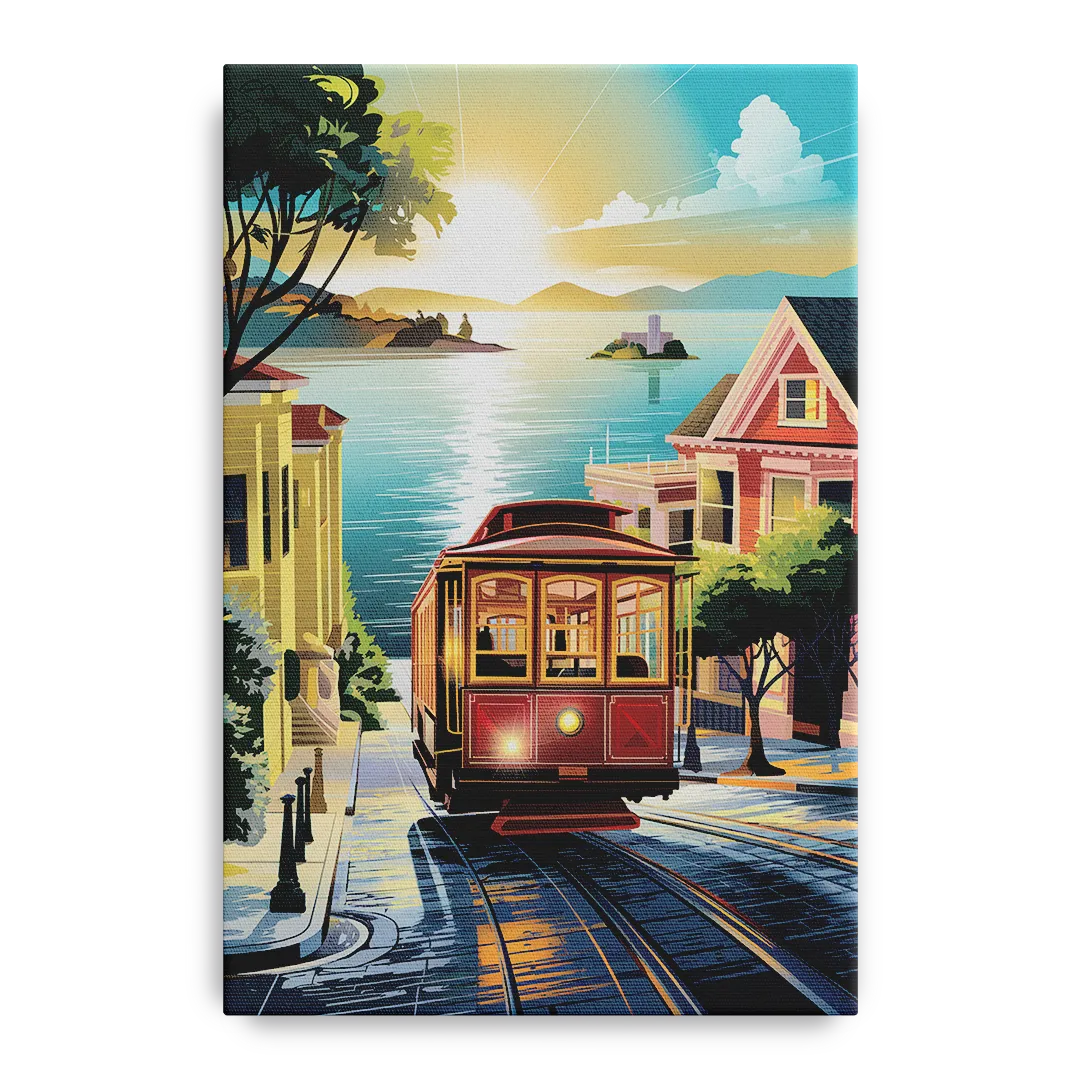 San Francisco Cable Car Journey Front - Canvas Wall Art