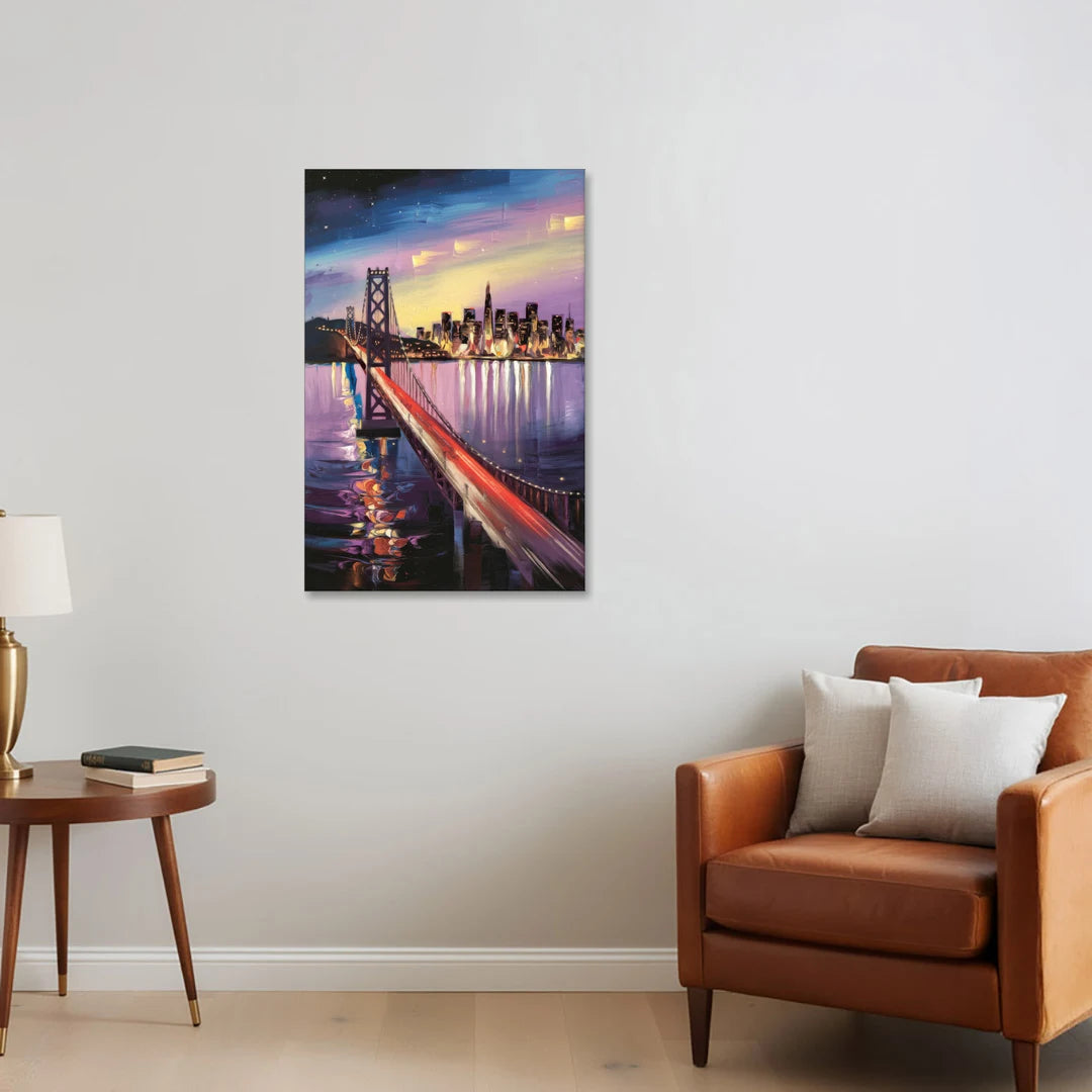 San Francisco City and Bay - Canvas Wall Art - Sofa - 24x36