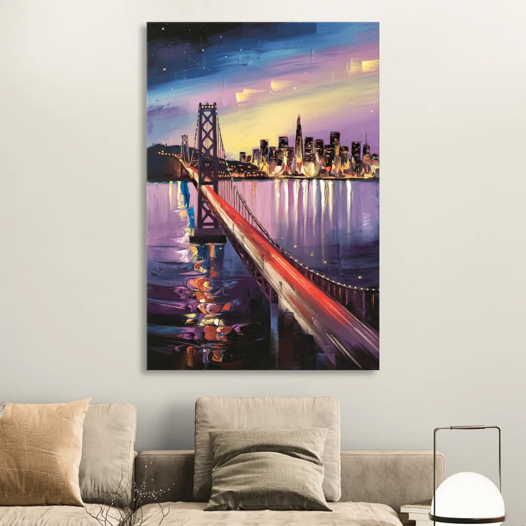 San Francisco City and Bay Living Room - Canvas Wall Art