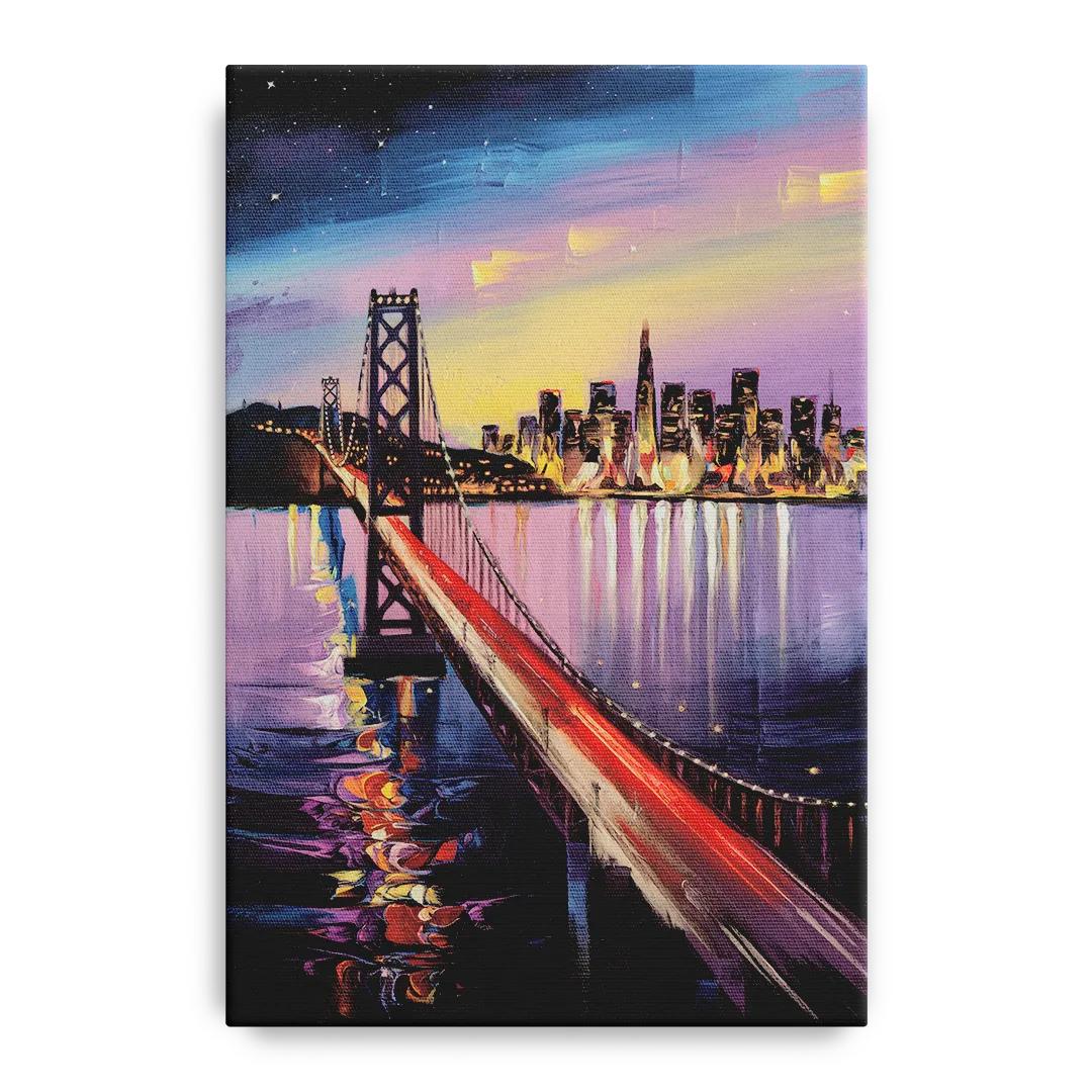 San Francisco City and Bay Front - Canvas Wall Art
