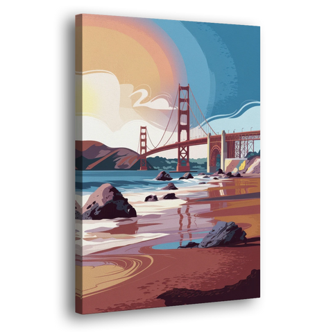 San Francisco Coastal Beauty - Canvas Wall Art - Side