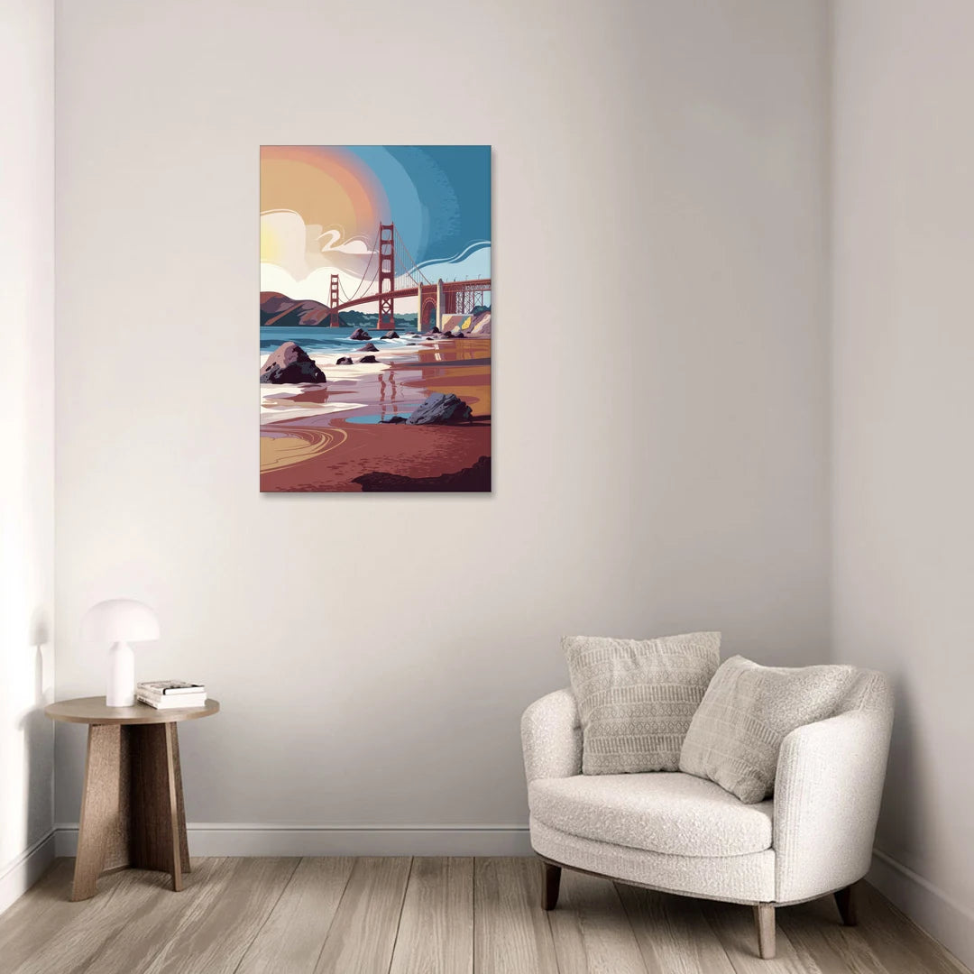 San Francisco Coastal Beauty - Canvas Wall Art - Sofa - 24x36