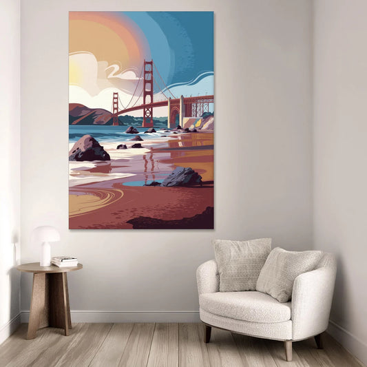 San Francisco Coastal Beauty - Canvas Wall Art - Sofa - 40x60