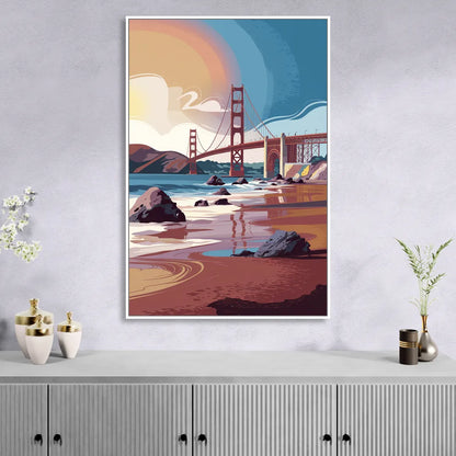 San Francisco Coastal Beauty Sitting Room - White Canvas Wall Art