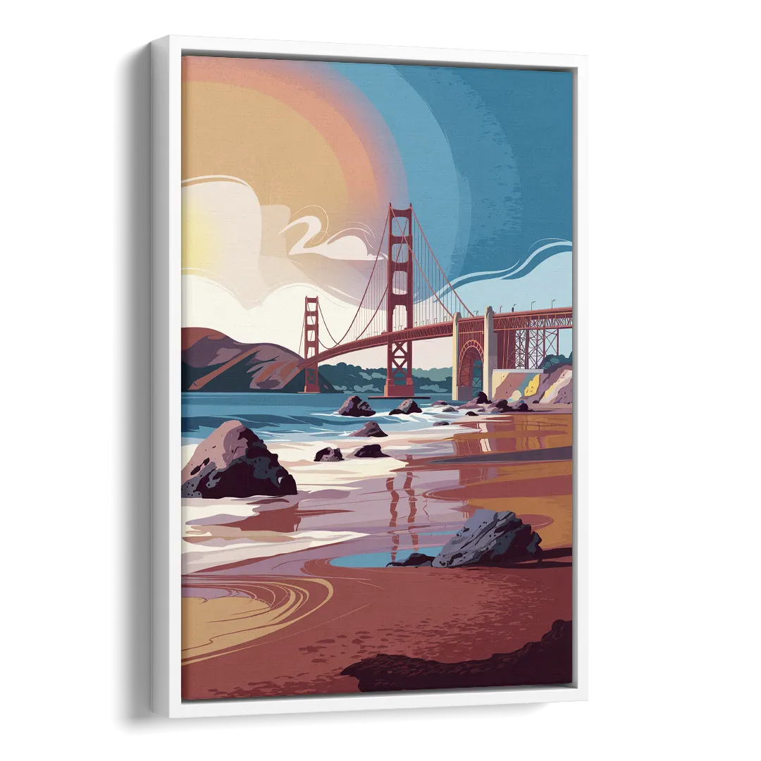 San Francisco Coastal Beauty Side - White Canvas Wall Art