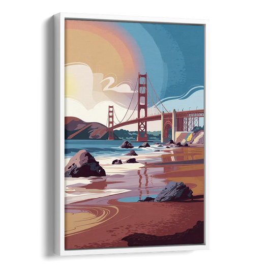 San Francisco Coastal Beauty Side - White Canvas Wall Art