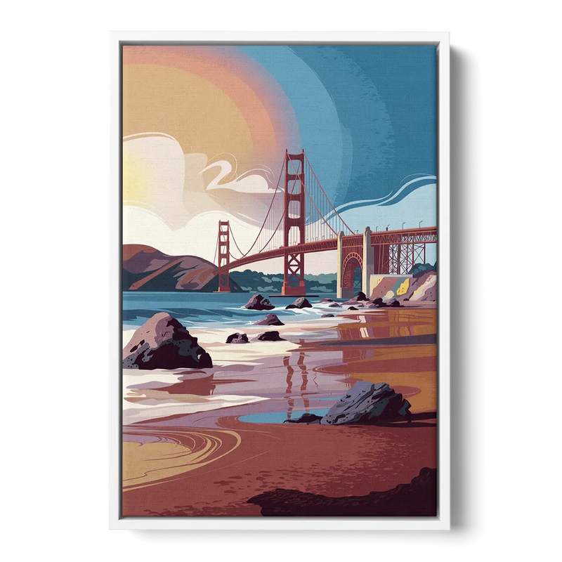 San Francisco Coastal Beauty Front - White Canvas Wall Art