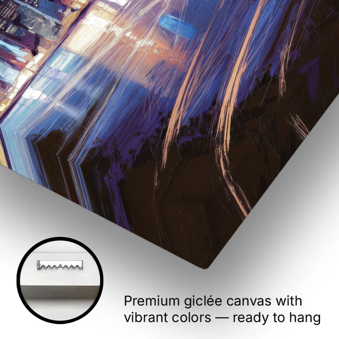 San Francisco Downtown Lights - Canvas Wall Art - Gallery Wrap Corner