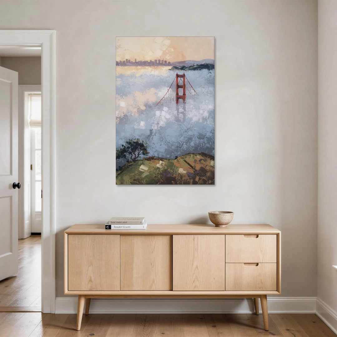 San Francisco Foggy Morning - Canvas Wall Art - Coffee Table - 32x48