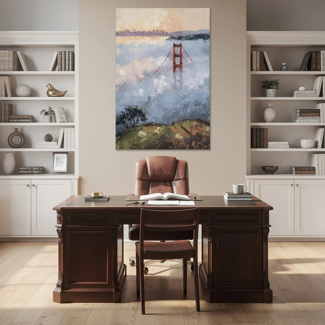 San Francisco Foggy Morning - Canvas Wall Art - Office - 40x60